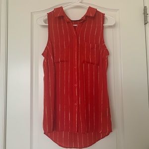 Women’s Red and White Blouse
